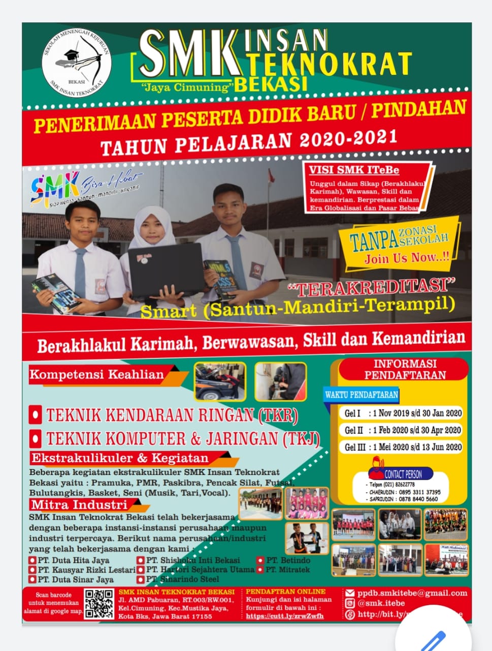 Informasi PPDB SMK Insan Teknokrat Bekasi 2020