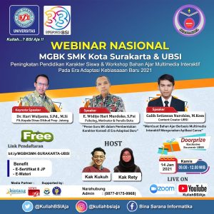 MGBK SMK Kota Surakarta Bersama UBSI Akan Gelar Webinar Nasional
