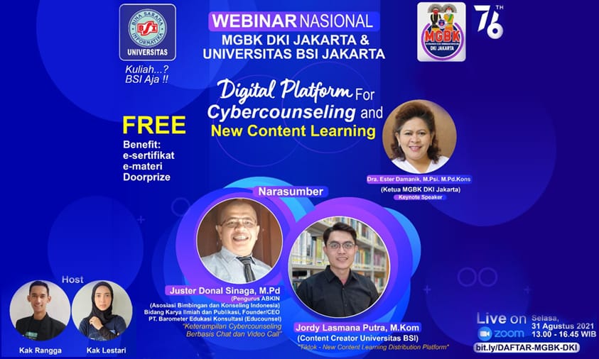UBSI Akan Gelar Webinar Nasional Cybercounseling Bersama MGBK DKI Jakarta