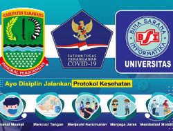 Universitas BSI dan Kecamatan Karawang Barat Aktif himbau Warga Terapkan Protokol Covid-19