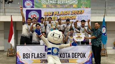 SMK Mekanik Cibinong Kantongi Gelar Juara 3 di Volleyball Competition BSI FLASH 2023